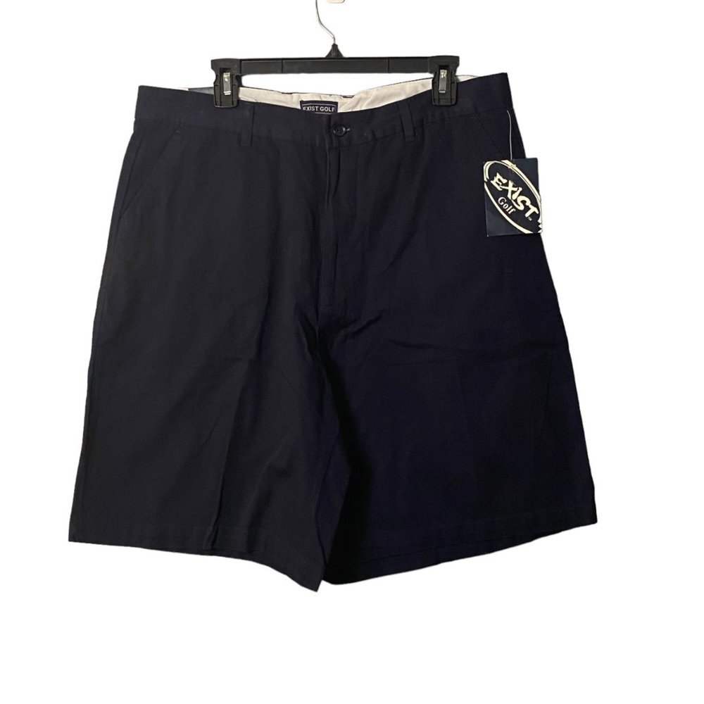 NWT Exist Golf Men Size 36 Navy Blue 100% Cotton‎ Comfort Shorts Style #8860